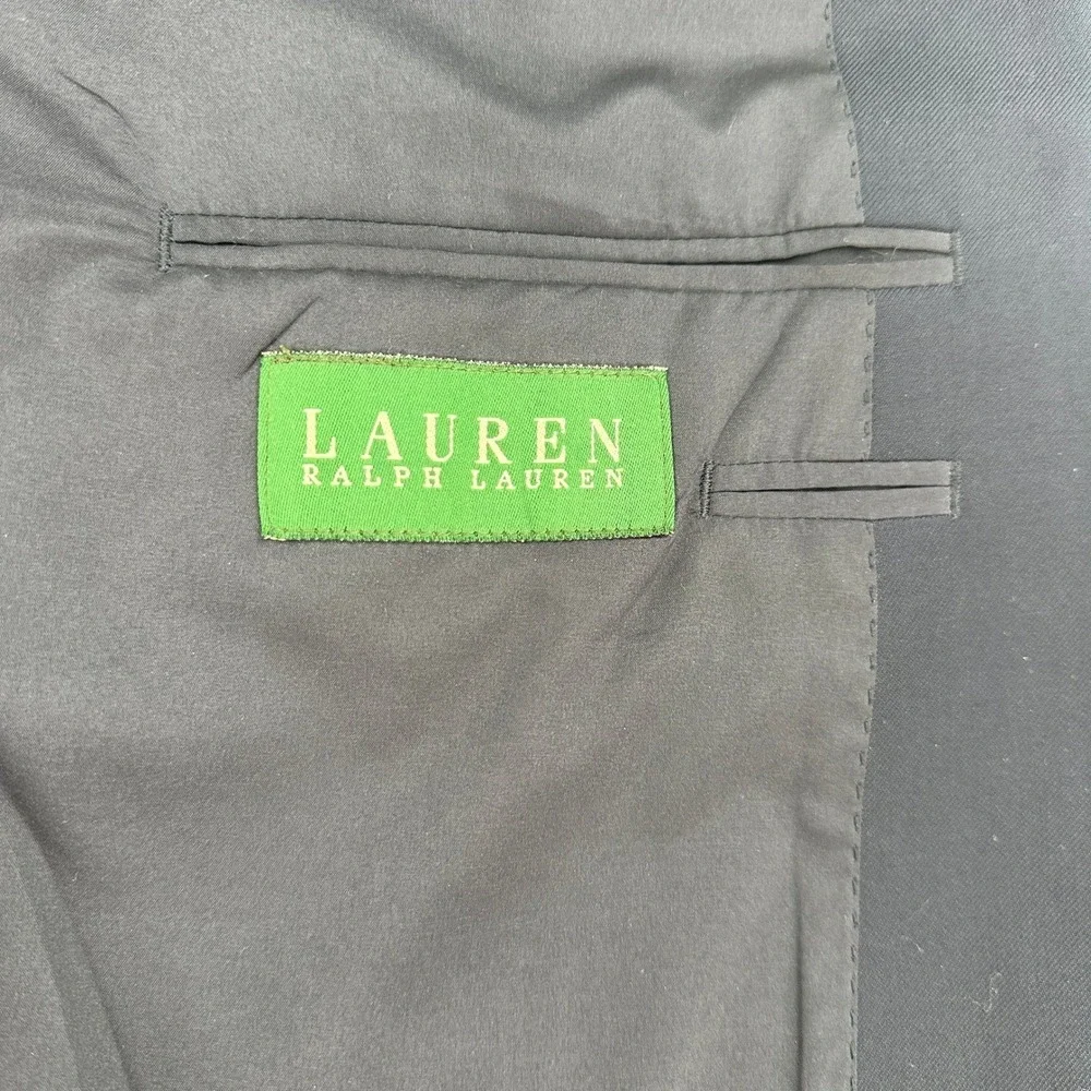 Lauren Ralph Lauren Mens Wool Blend Blazer Navy Blue Sport Coat Gold Buttons
